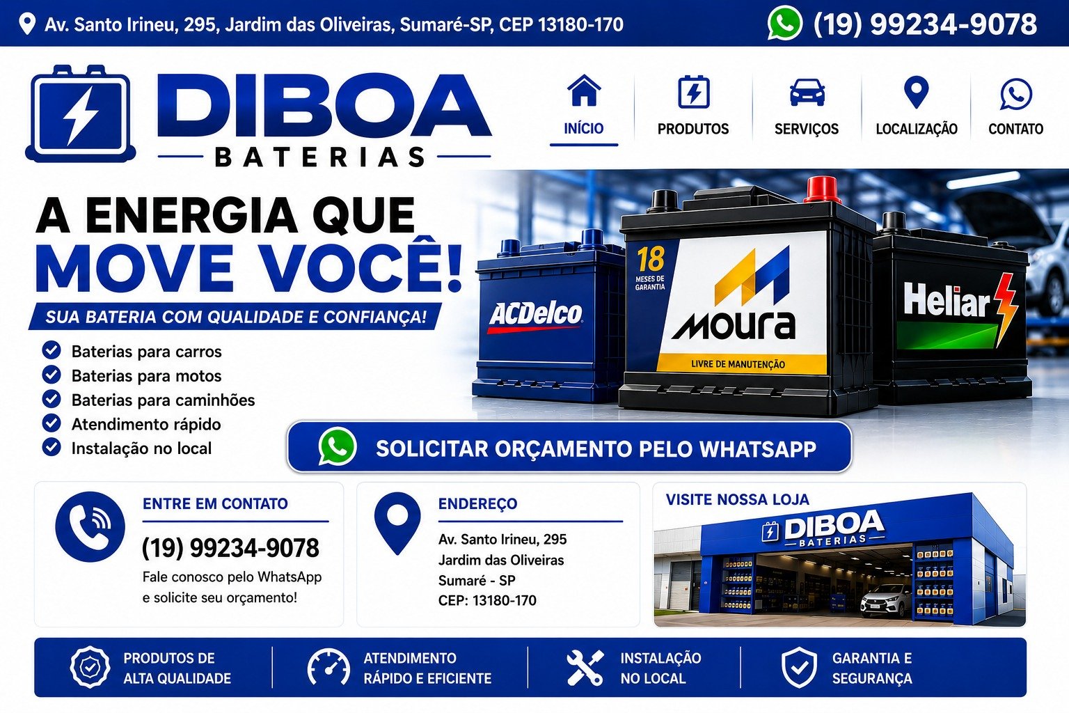 Diboa Baterias em Sumaré